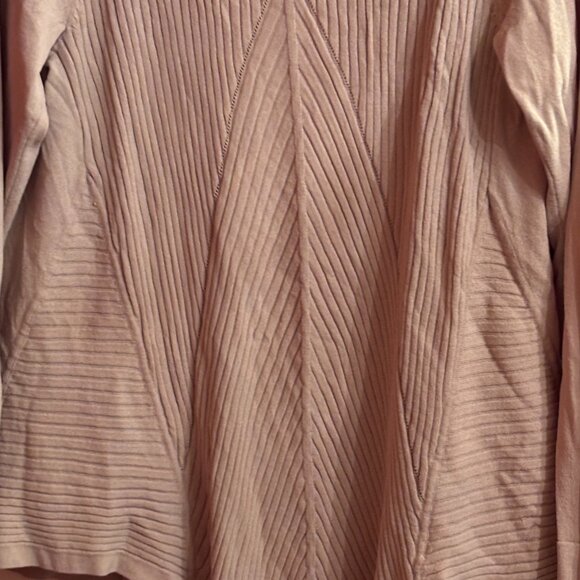 Calvin Klein Long Tan Ribbed Open Front Cardigan Sweater - Picture 4 of 4